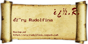 Őry Rudolfina névjegykártya